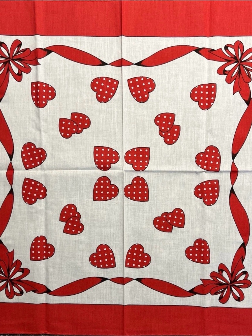 Red Polka Dot Heart Bandana Scarf